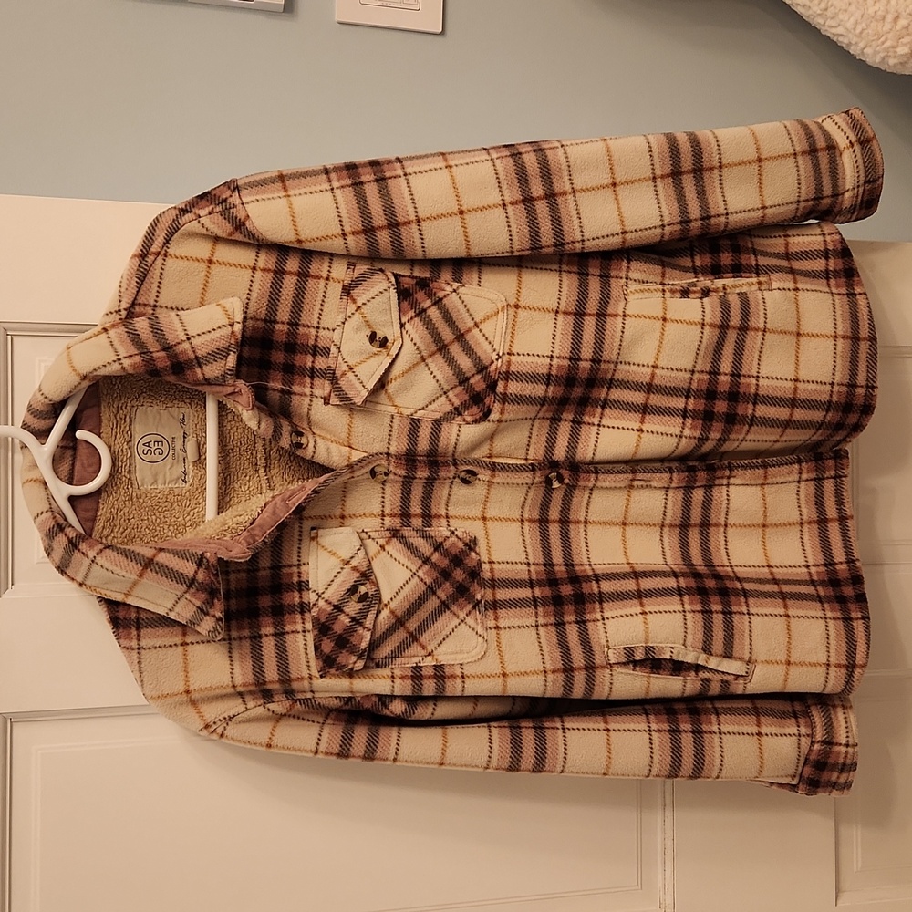 Sage collective fleece button down shirt